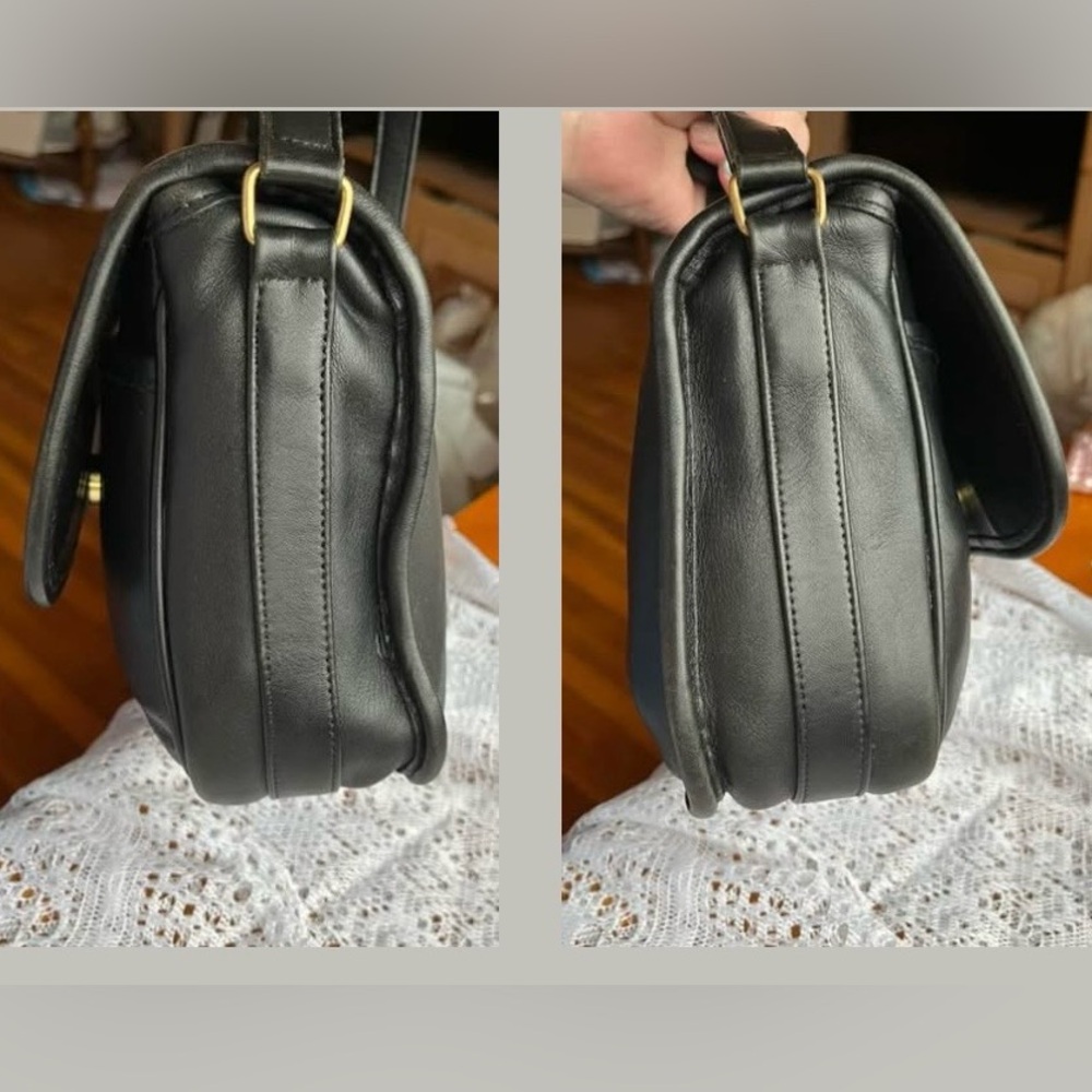 Coach vintage black leather tailored pouch #768-0905 made in US (GUC) purse - Picture 7 of 17